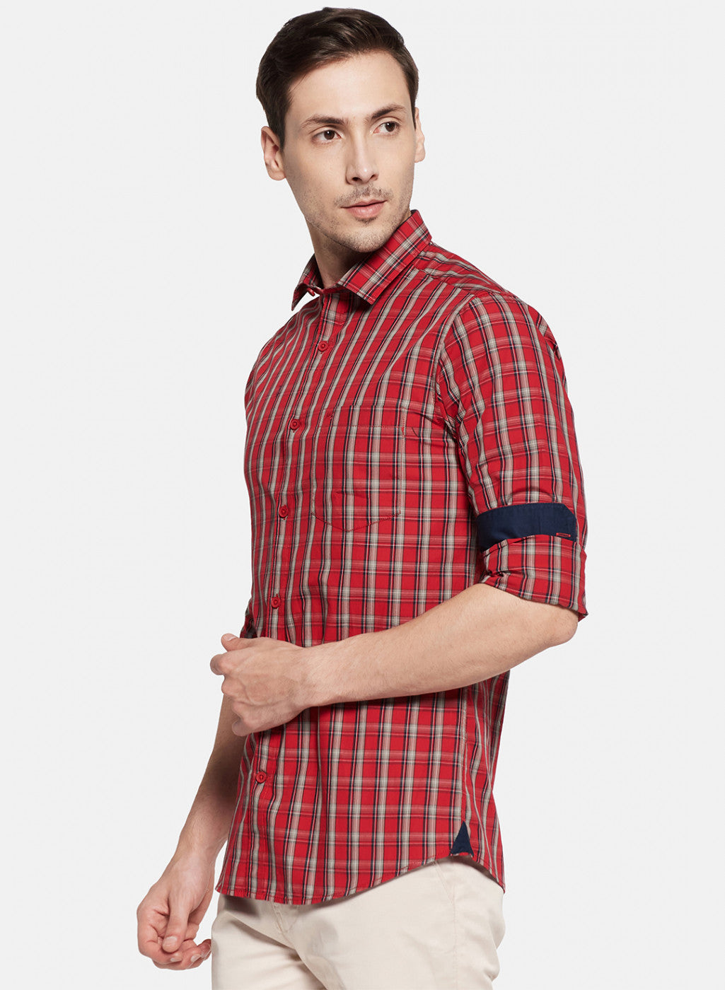 Mens Red Check Shirt