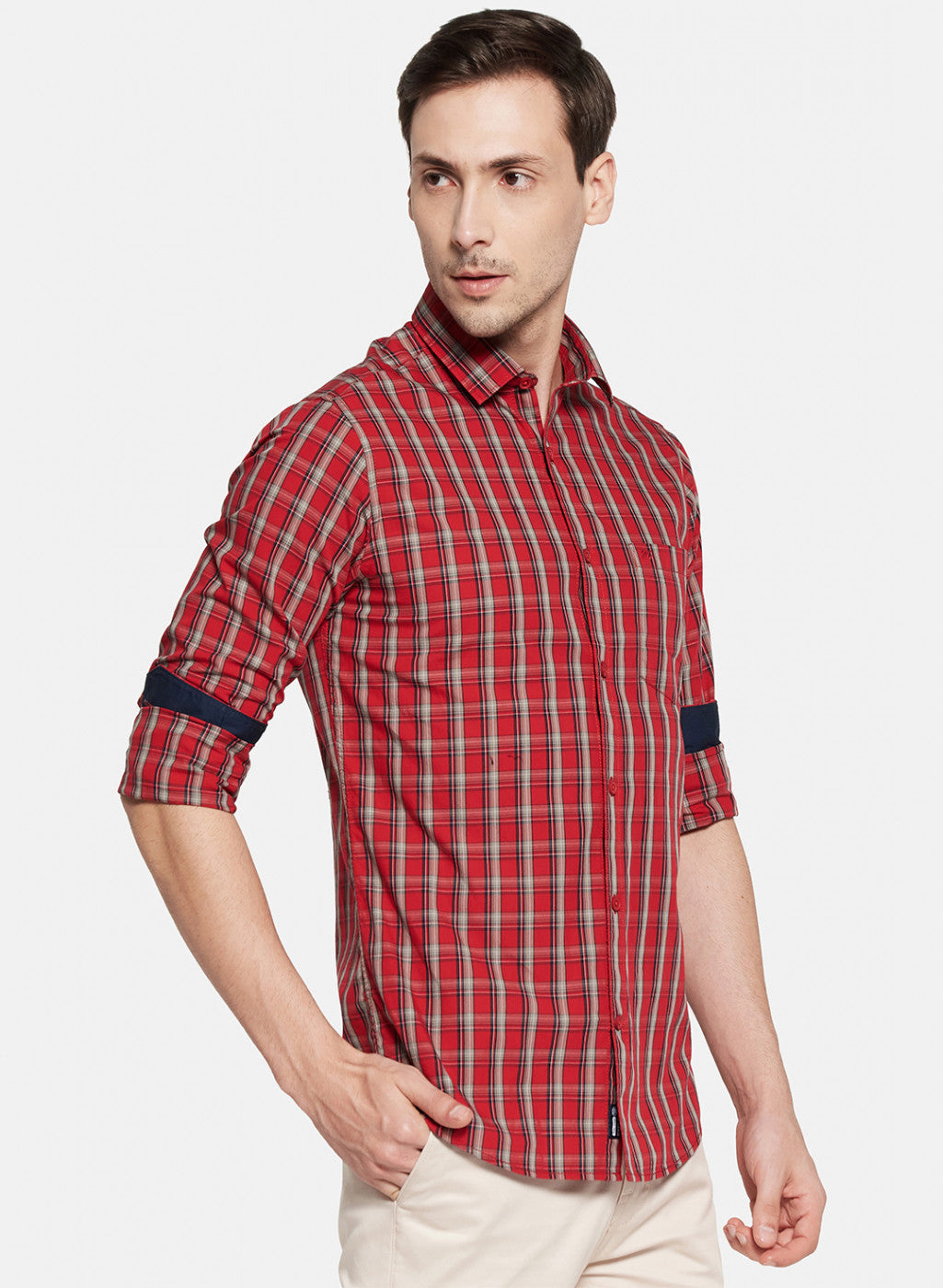 Mens Red Check Shirt
