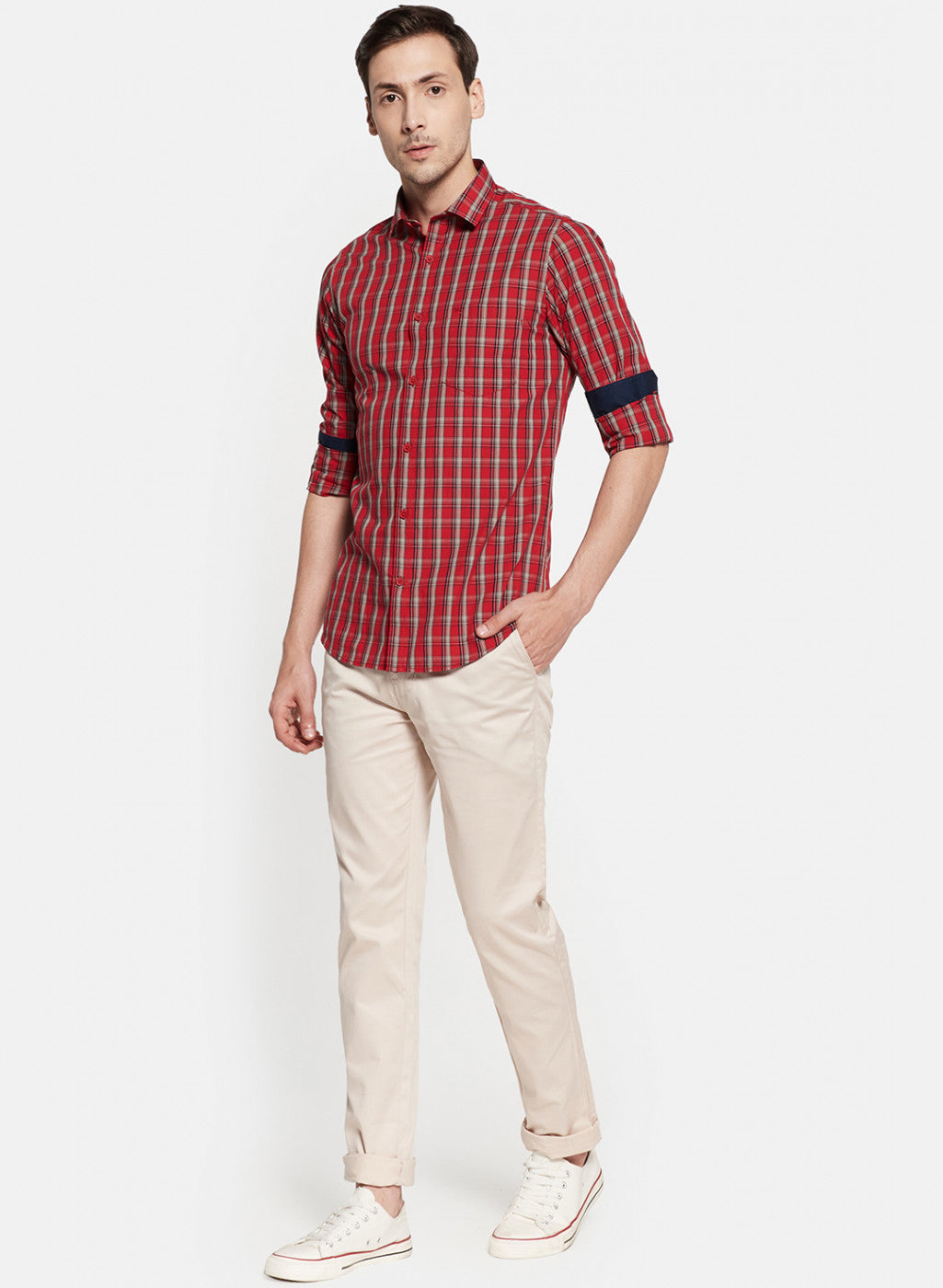 Mens Red Check Shirt