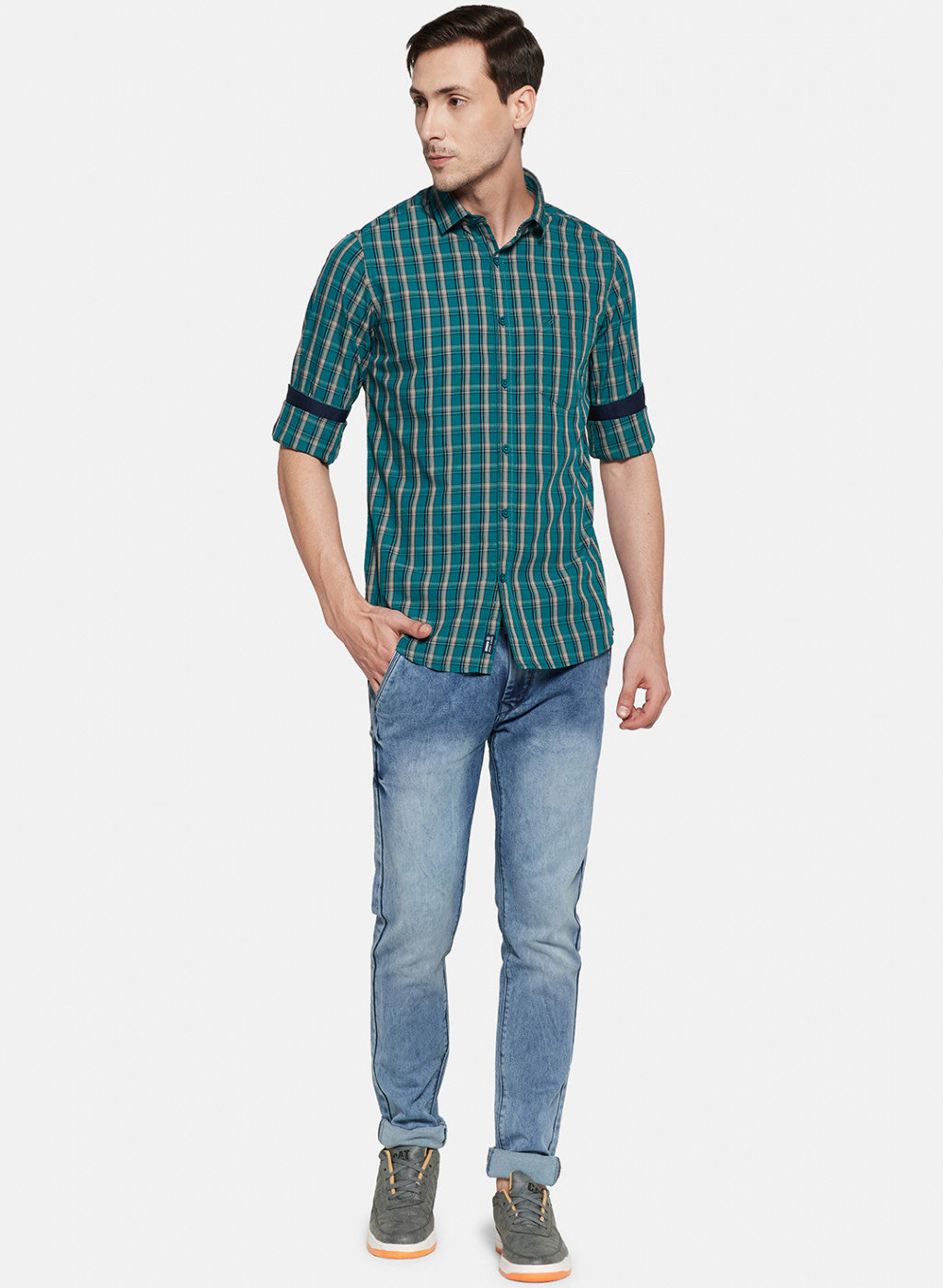 Mens Green Check Shirt