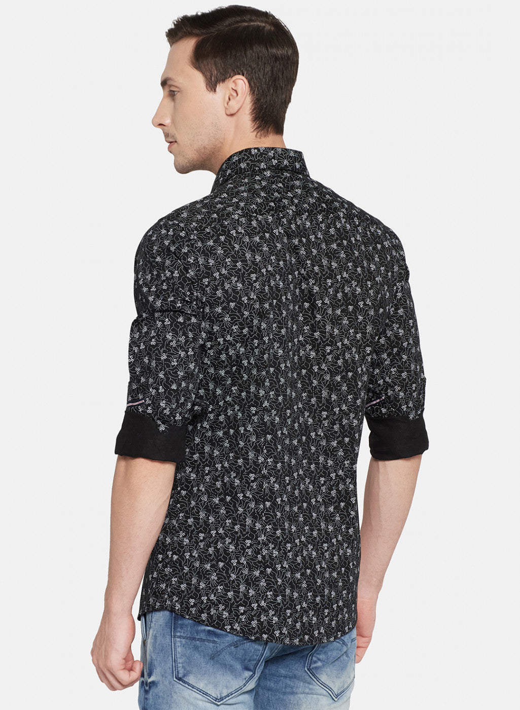 Mens Black Printed Shirt