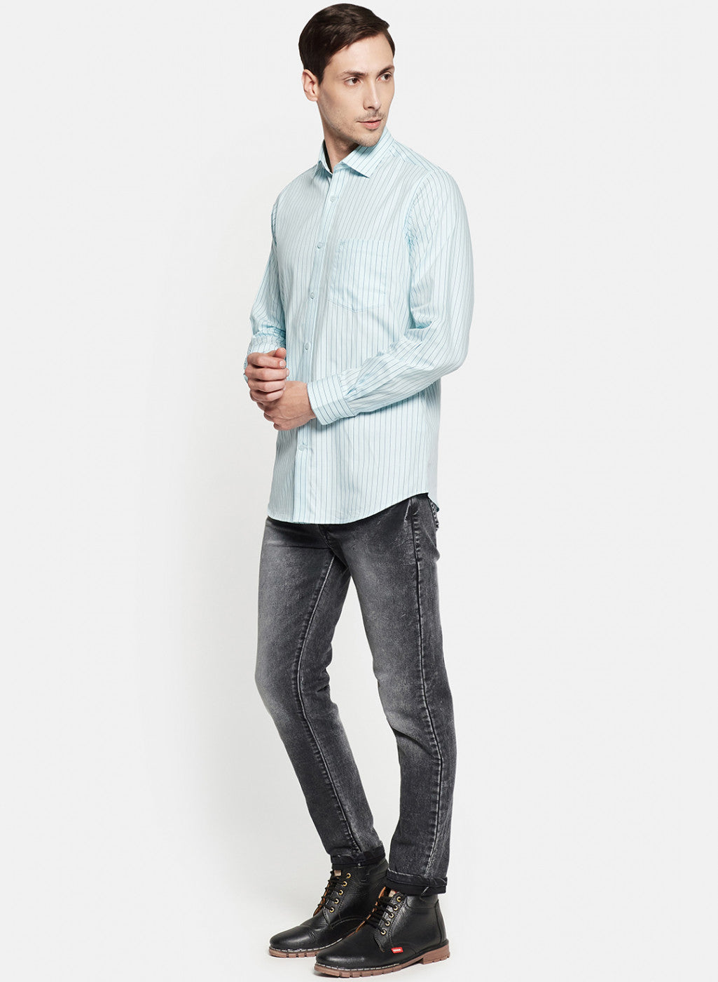 Mens Blue Stripe Shirt