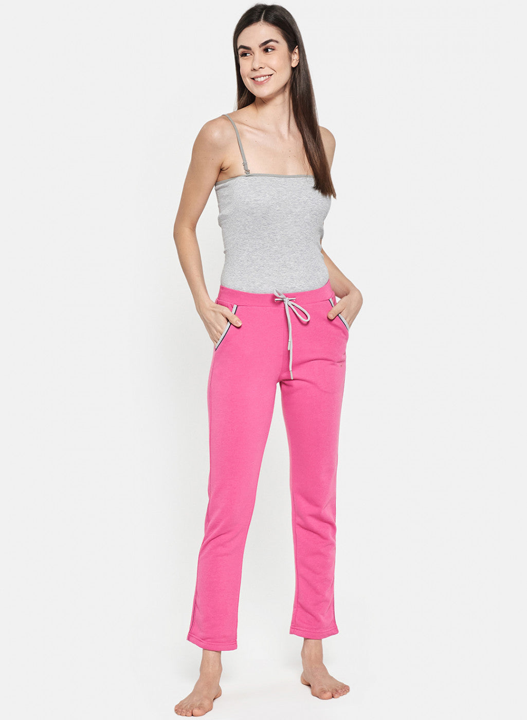 Womens Pink Plain Lower