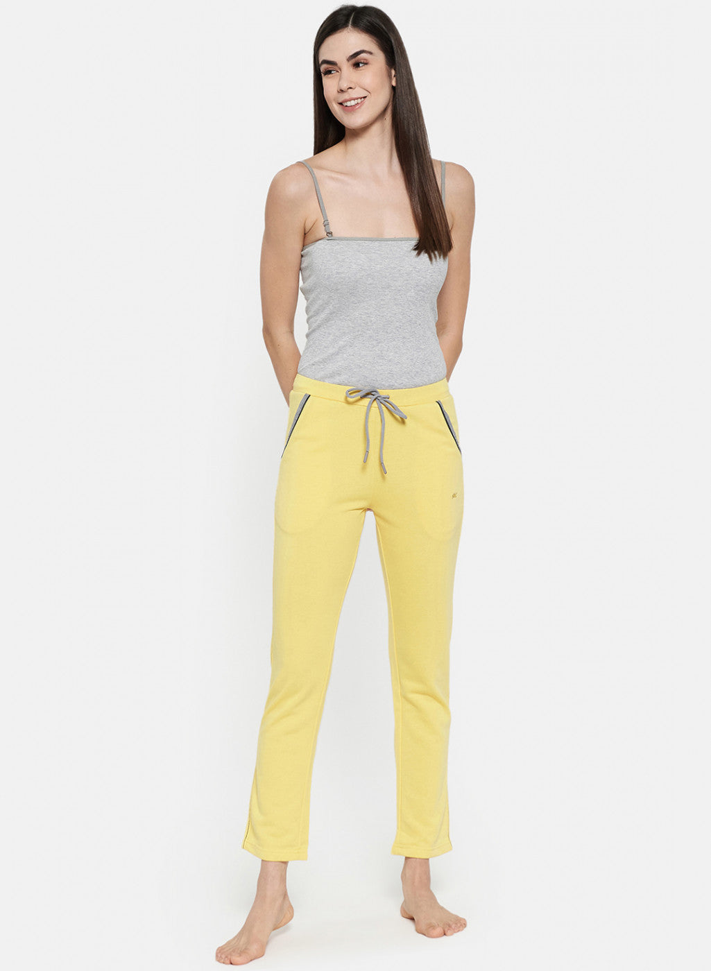 Womens Yellow Plain Lower
