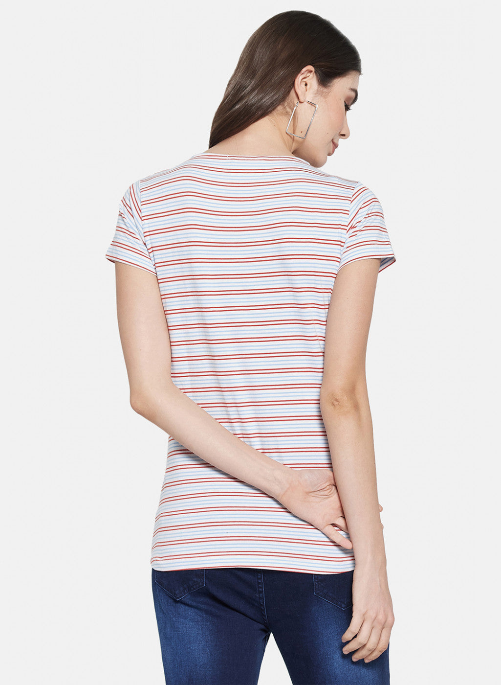 Womens Orange Stripe Top