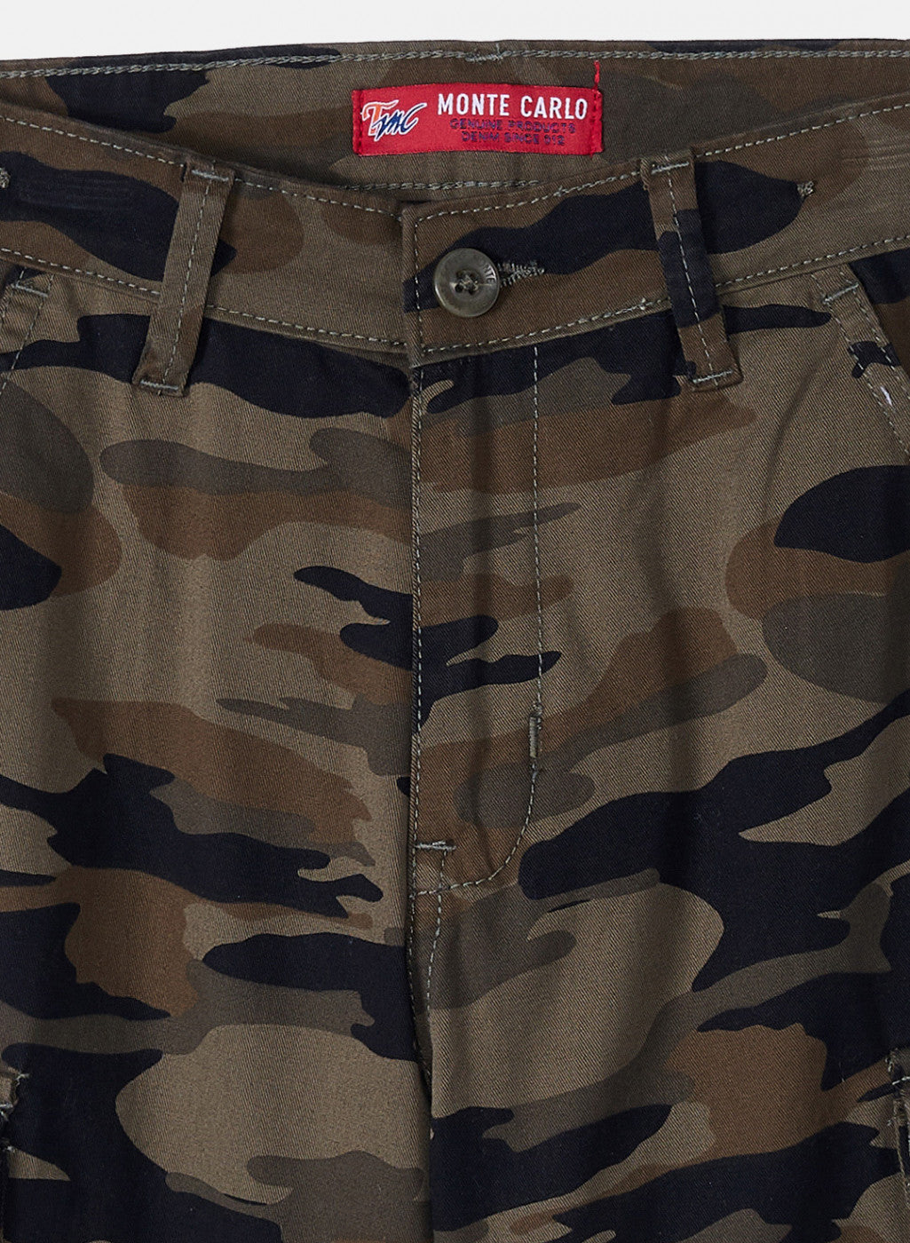 Boys Olive Printed Shorts