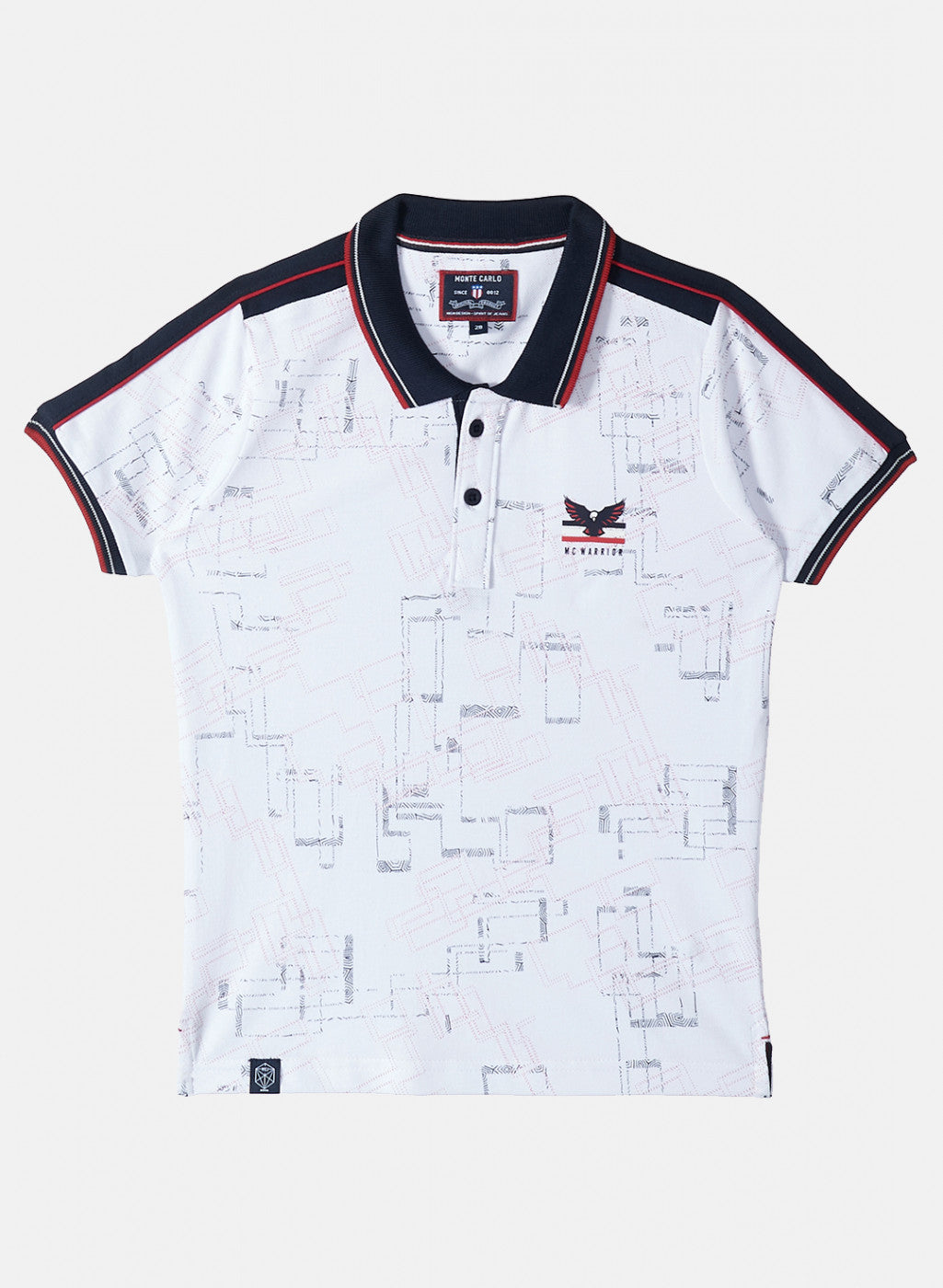 Boys White Printed T-Shirt