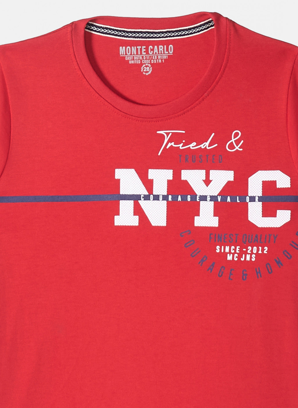 Boys Red Printed T-Shirt