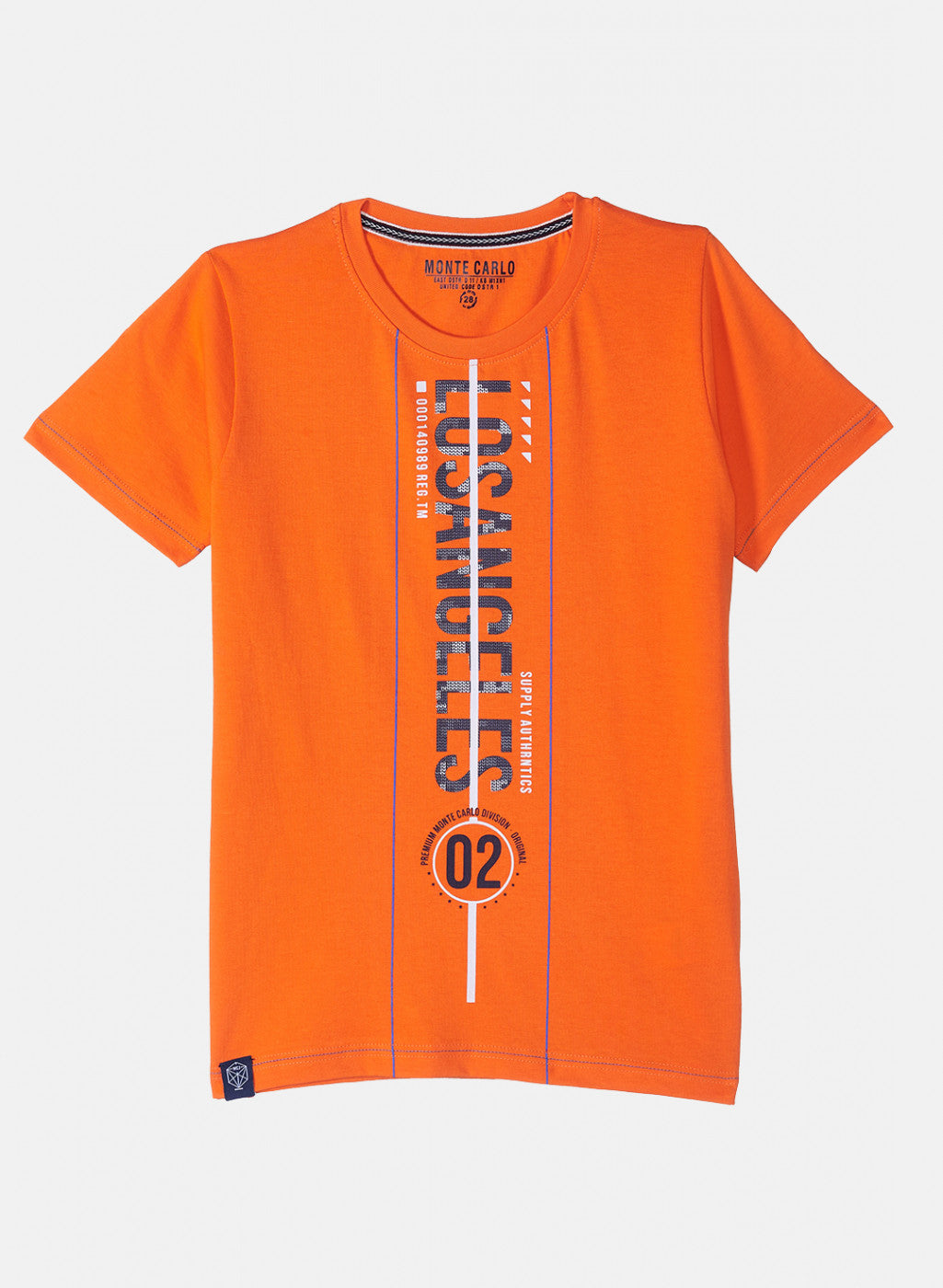 Boys Orange Printed T-Shirt