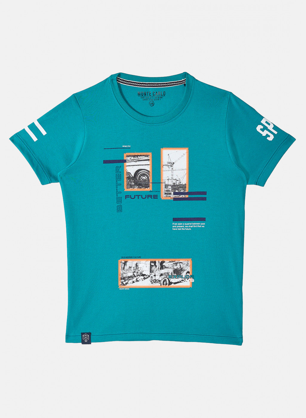 Boys Blue Printed T-Shirt