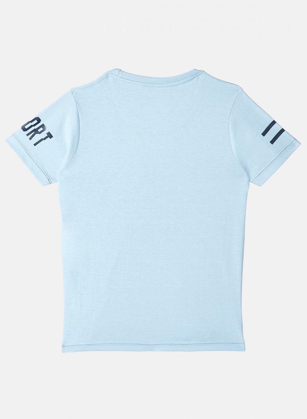 Boys Sky Blue Printed T-Shirt