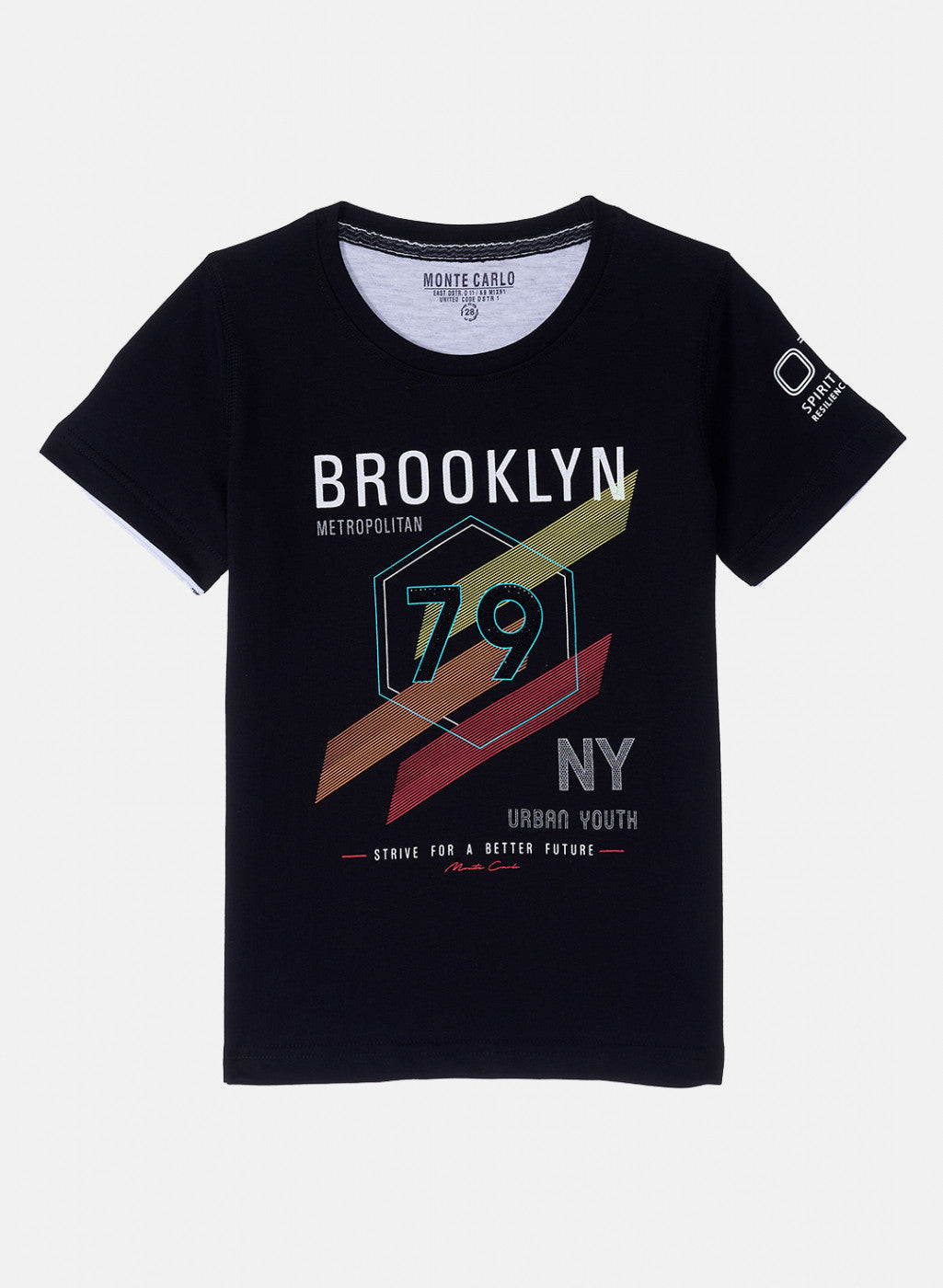 Boys Black Printed T-Shirt