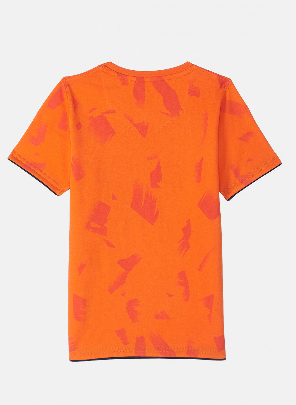 Boys Orange Printed T-Shirt