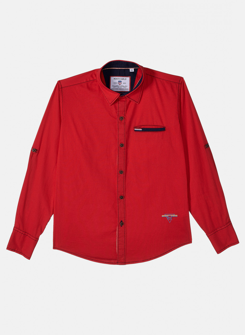 Boys Red Solid Shirt