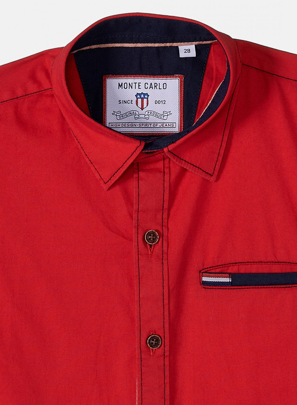 Boys Red Solid Shirt