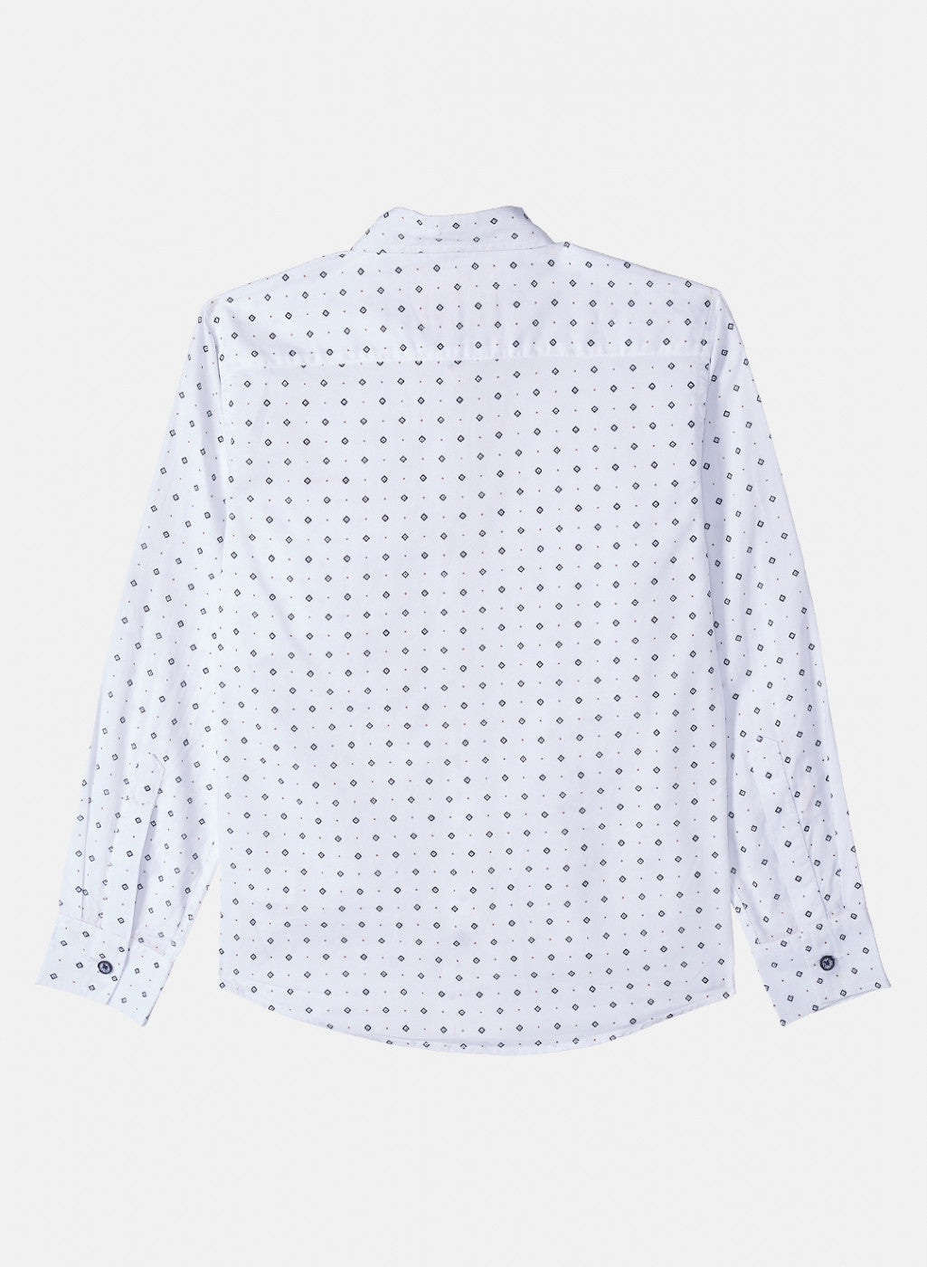 Boys White Printed Shirt