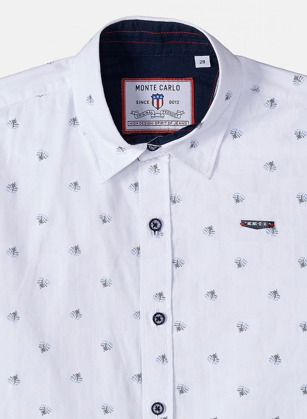 Boys White Printed Shirt