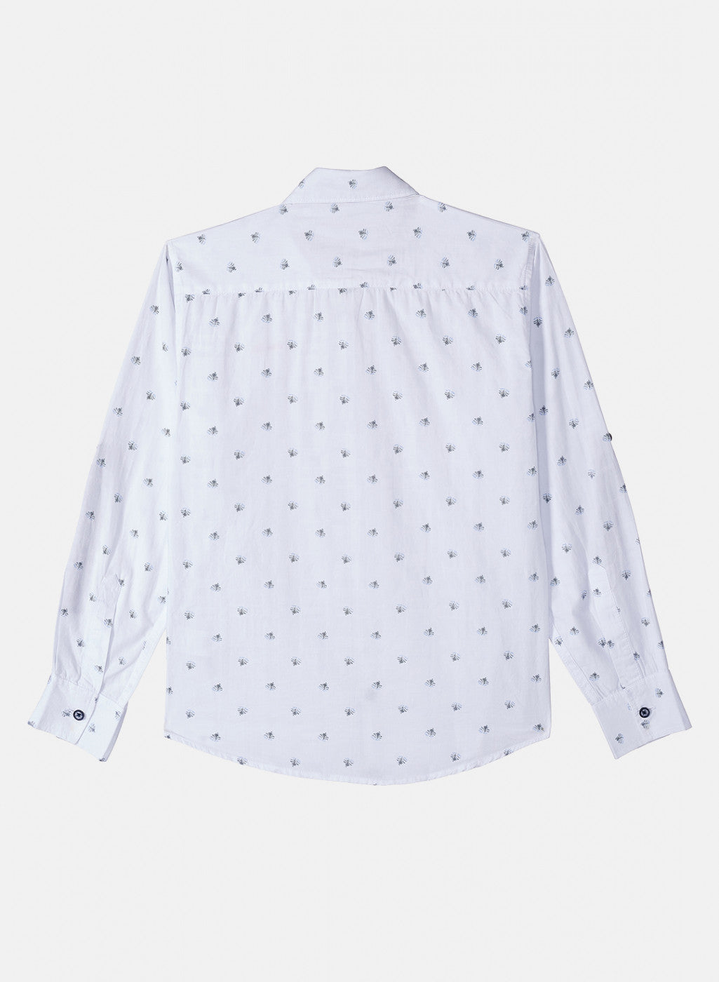 Boys White Printed Shirt