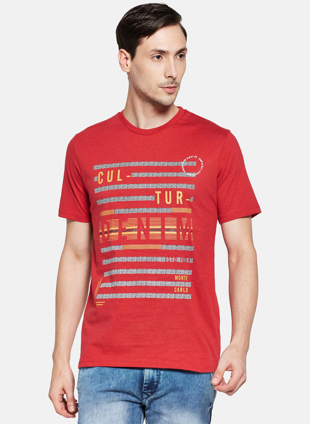 Mens Multi Color Printed T-Shirt