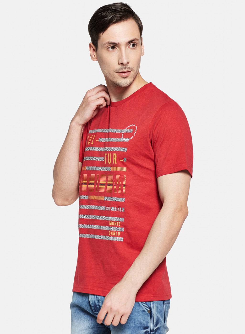 Mens Multi Color Printed T-Shirt