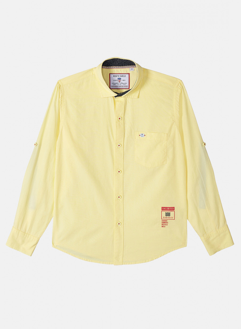Boys Yellow Solid Shirt