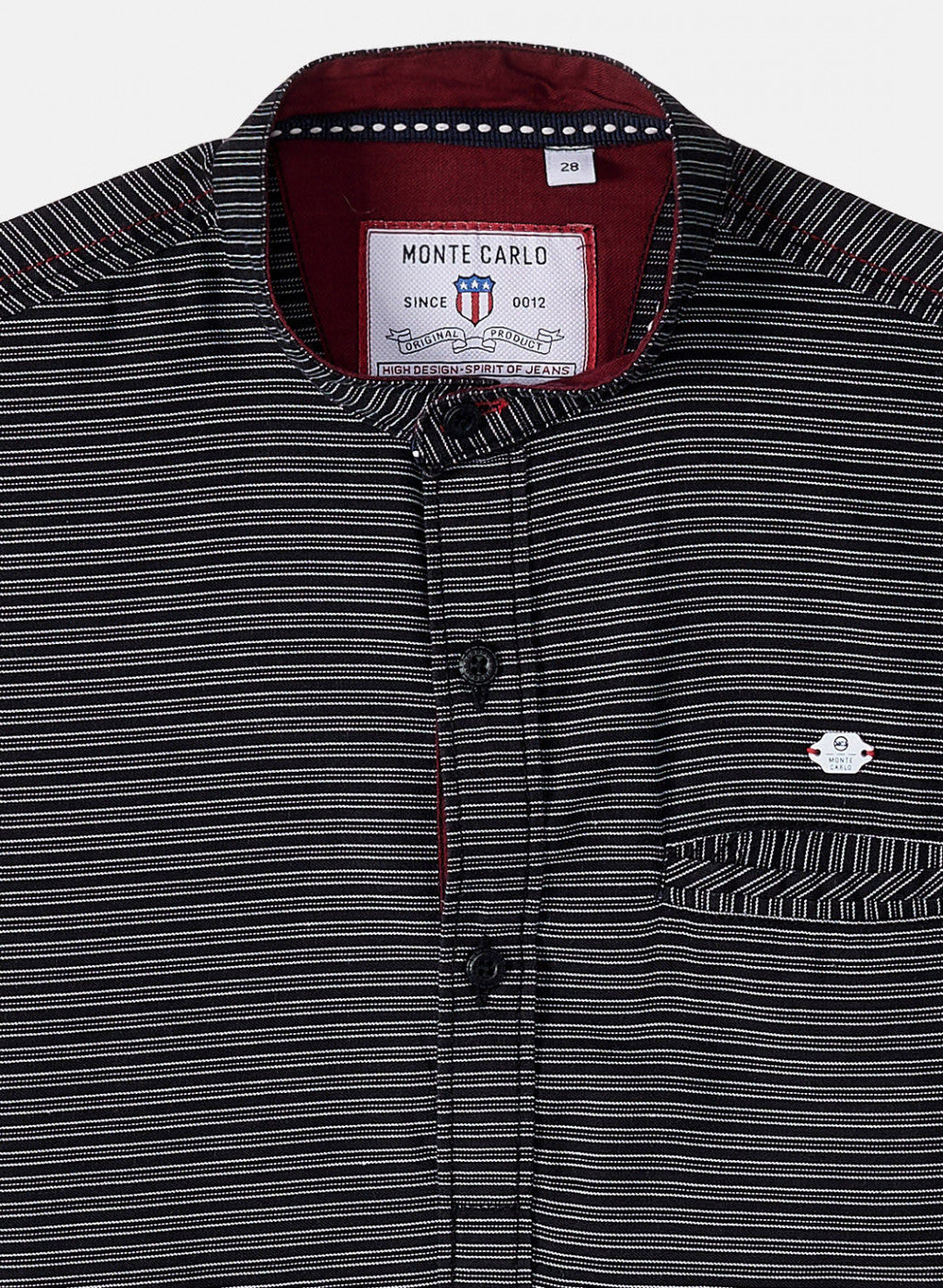Boys Black Stripe Shirt