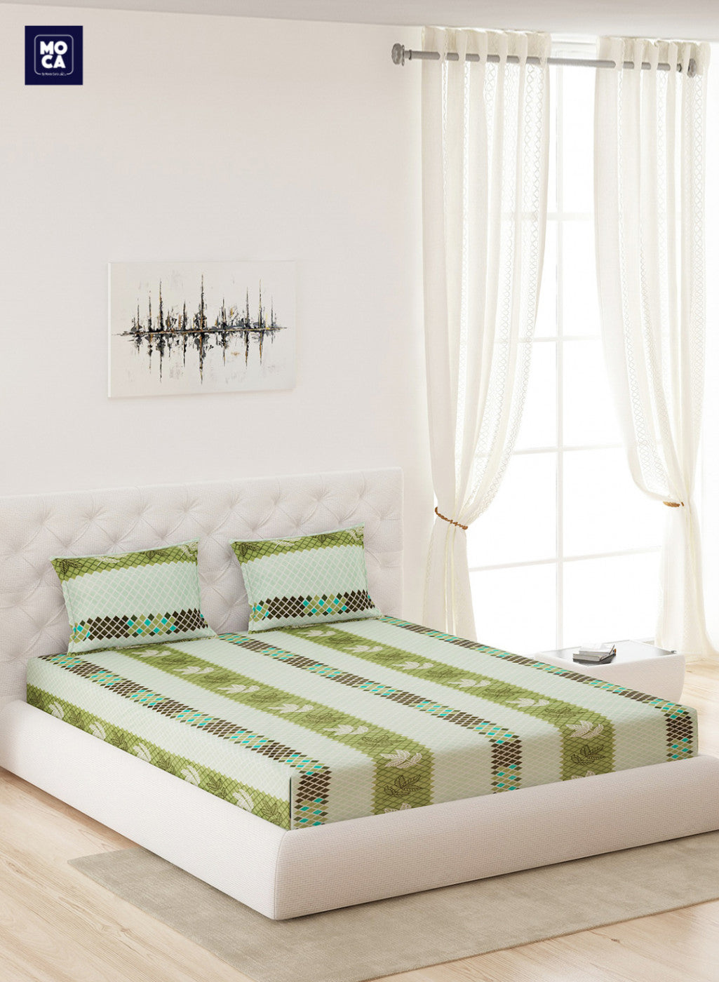 120 TC Cotton Double Bedsheet with 2 Pillow Covers