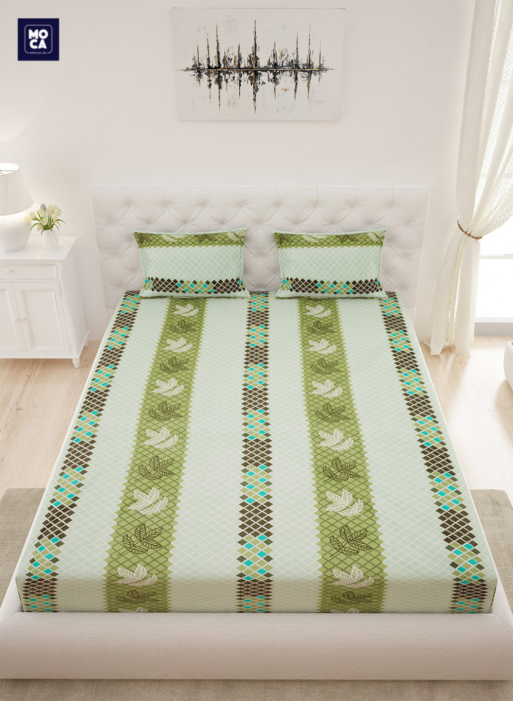 120 TC Cotton Double Bedsheet with 2 Pillow Covers