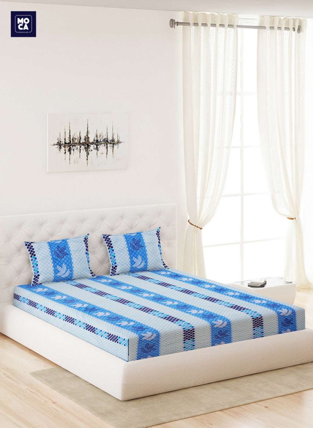 120 TC Cotton Double Bedsheet with 2 Pillow Covers