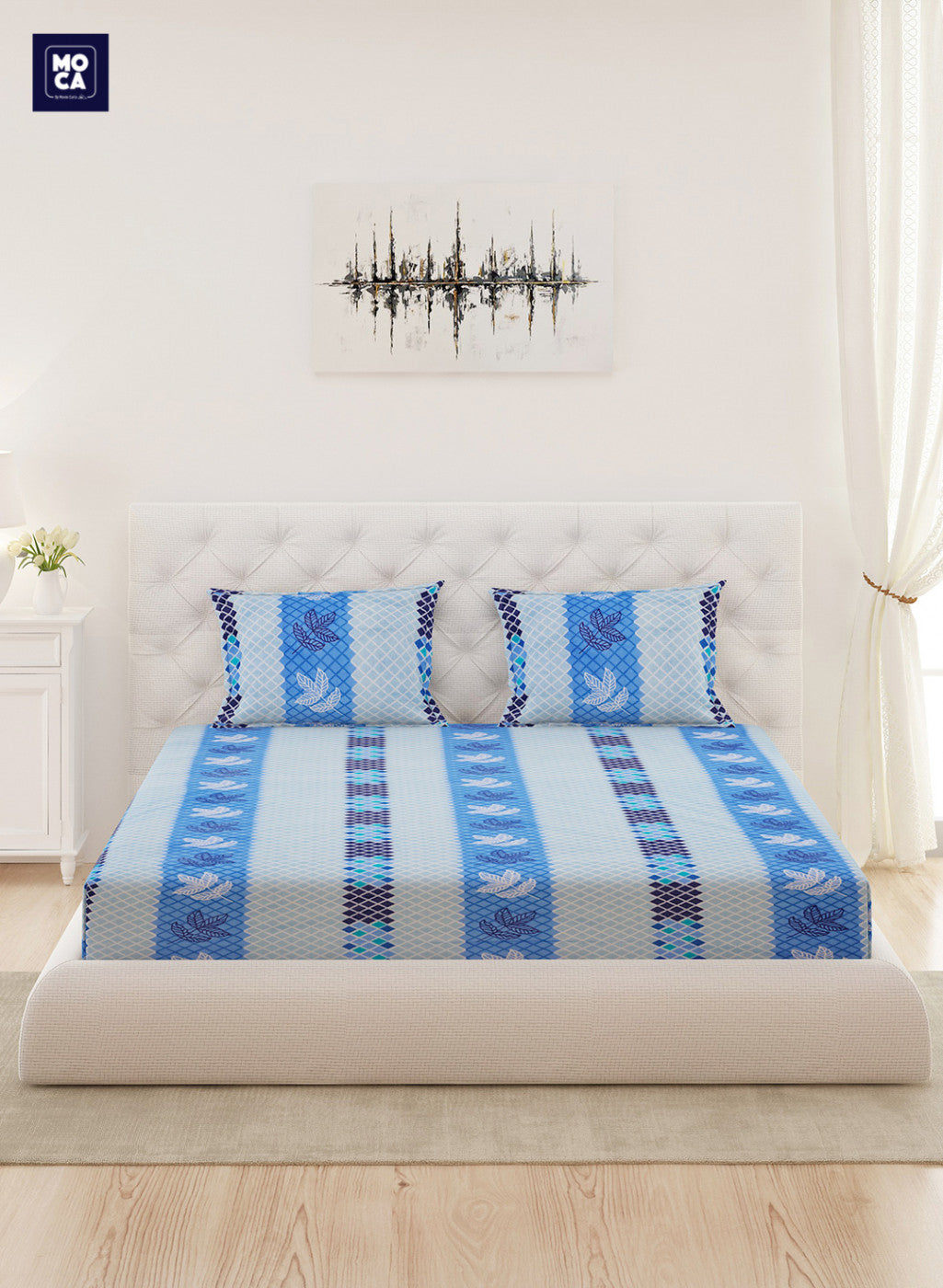 120 TC Cotton Double Bedsheet with 2 Pillow Covers