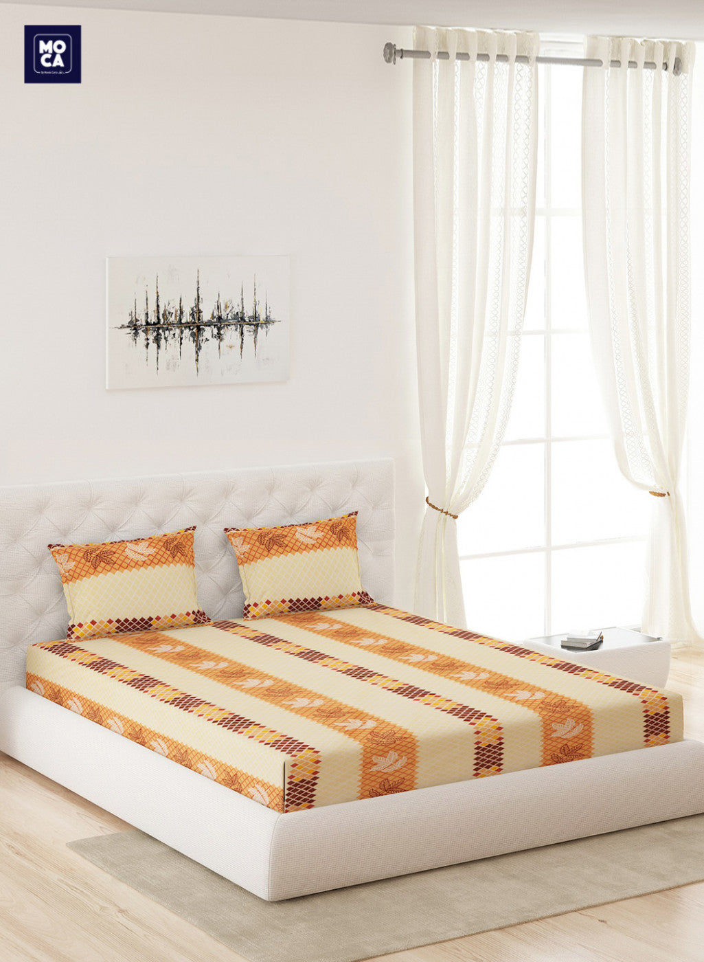 120 TC Cotton Double Bedsheet with 2 Pillow Covers