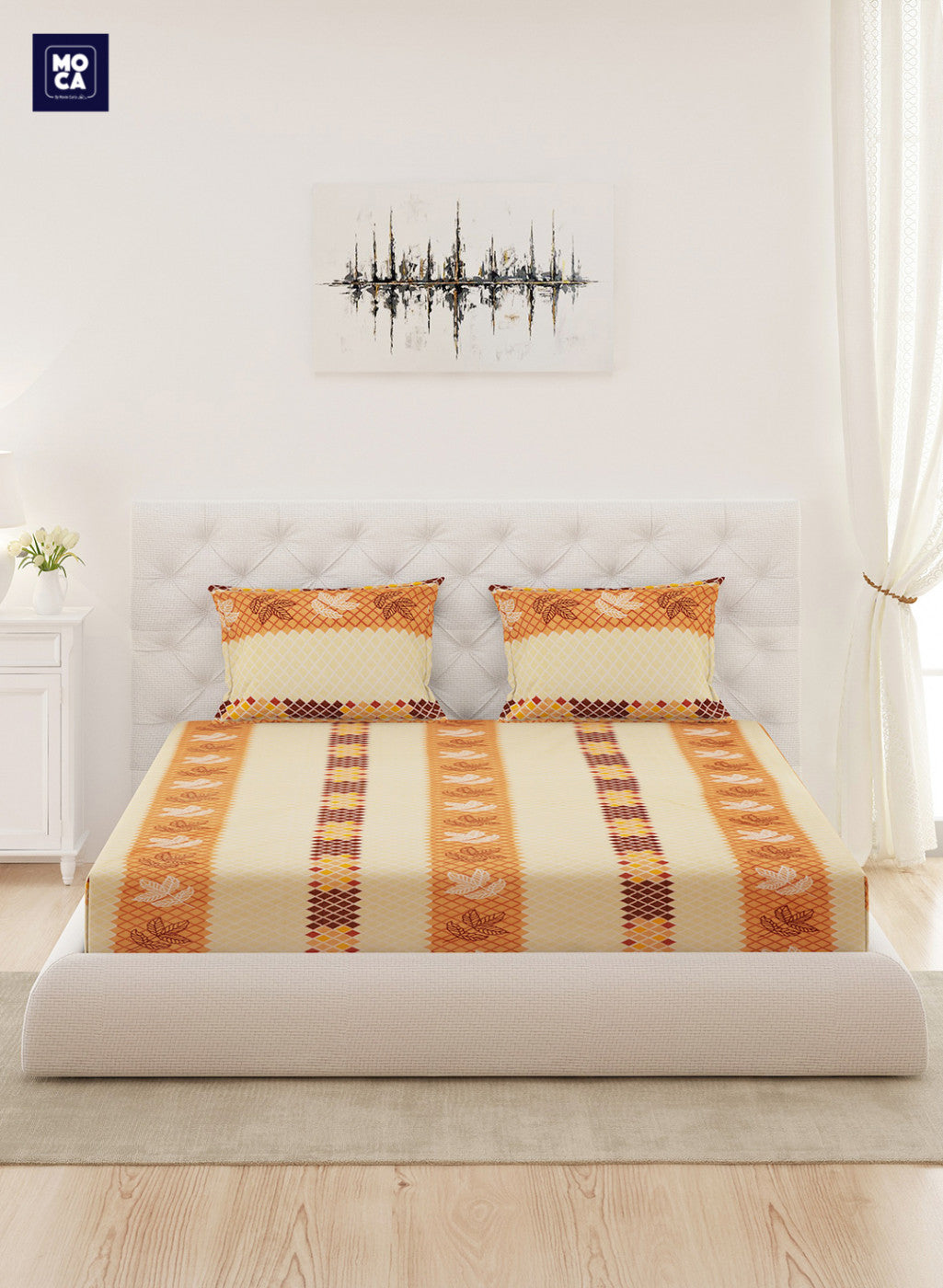 120 TC Cotton Double Bedsheet with 2 Pillow Covers