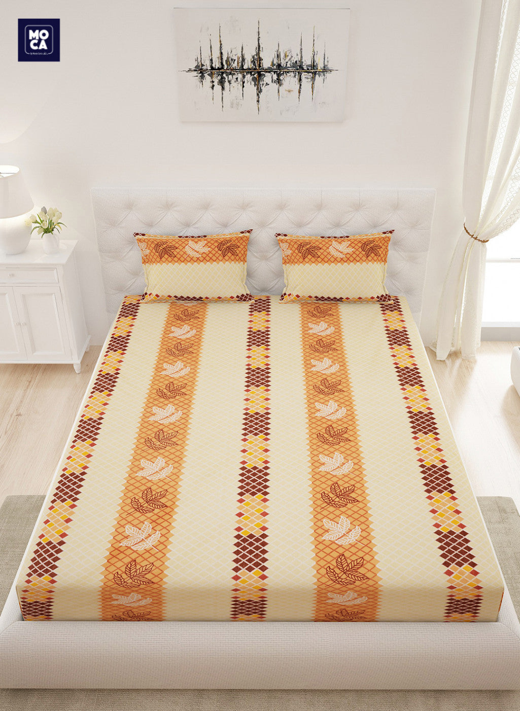 120 TC Cotton Double Bedsheet with 2 Pillow Covers