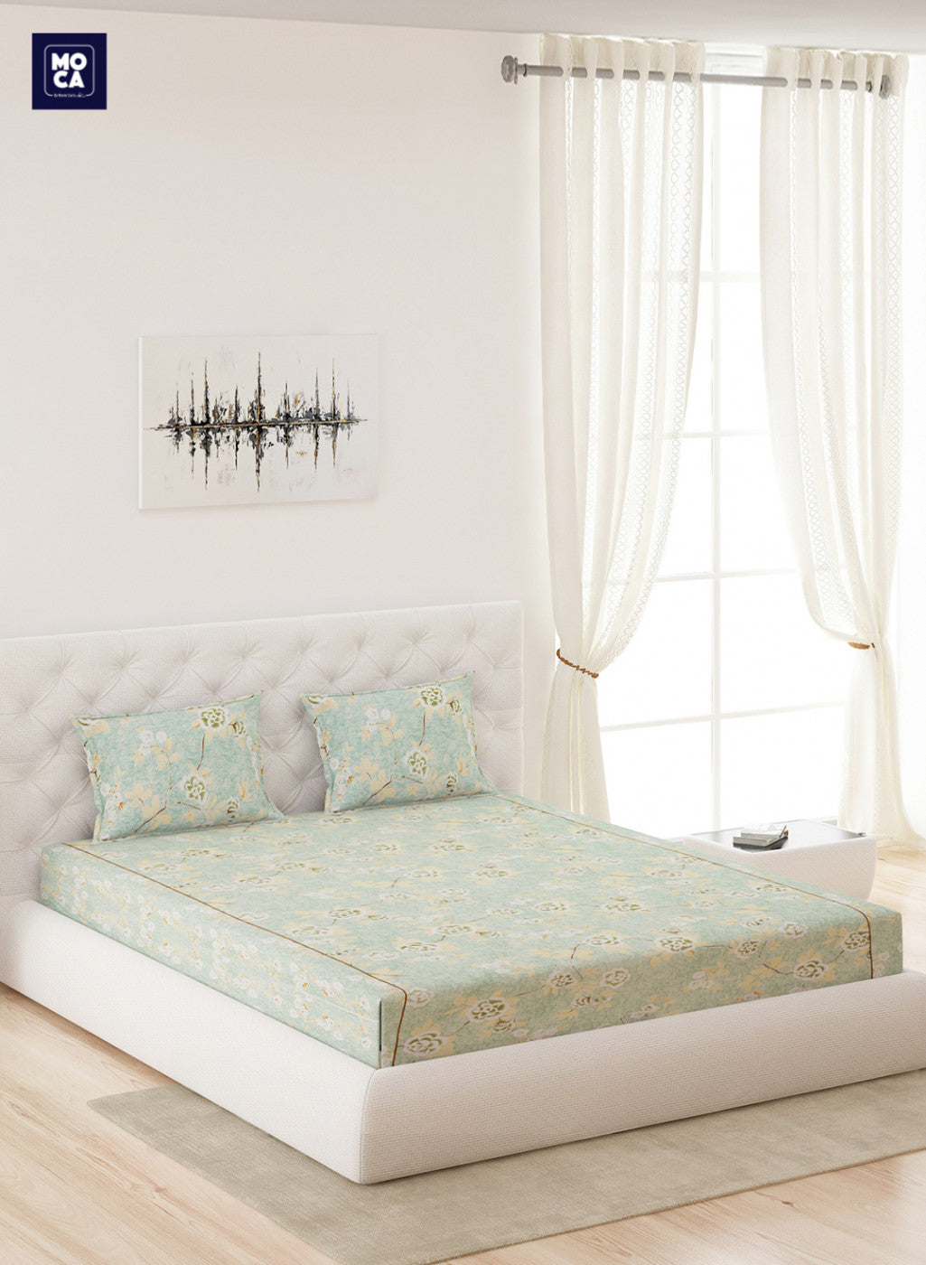 120 TC Cotton Double Bedsheet with 2 Pillow Covers