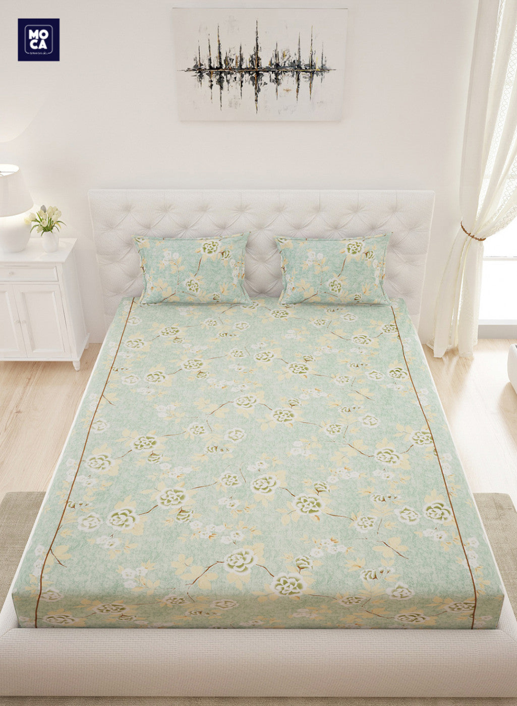 120 TC Cotton Double Bedsheet with 2 Pillow Covers