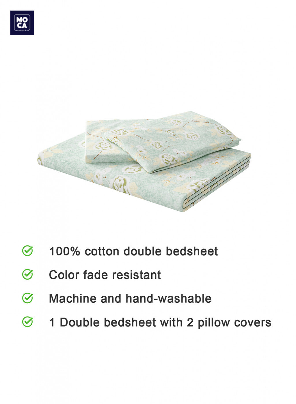 120 TC Cotton Double Bedsheet with 2 Pillow Covers