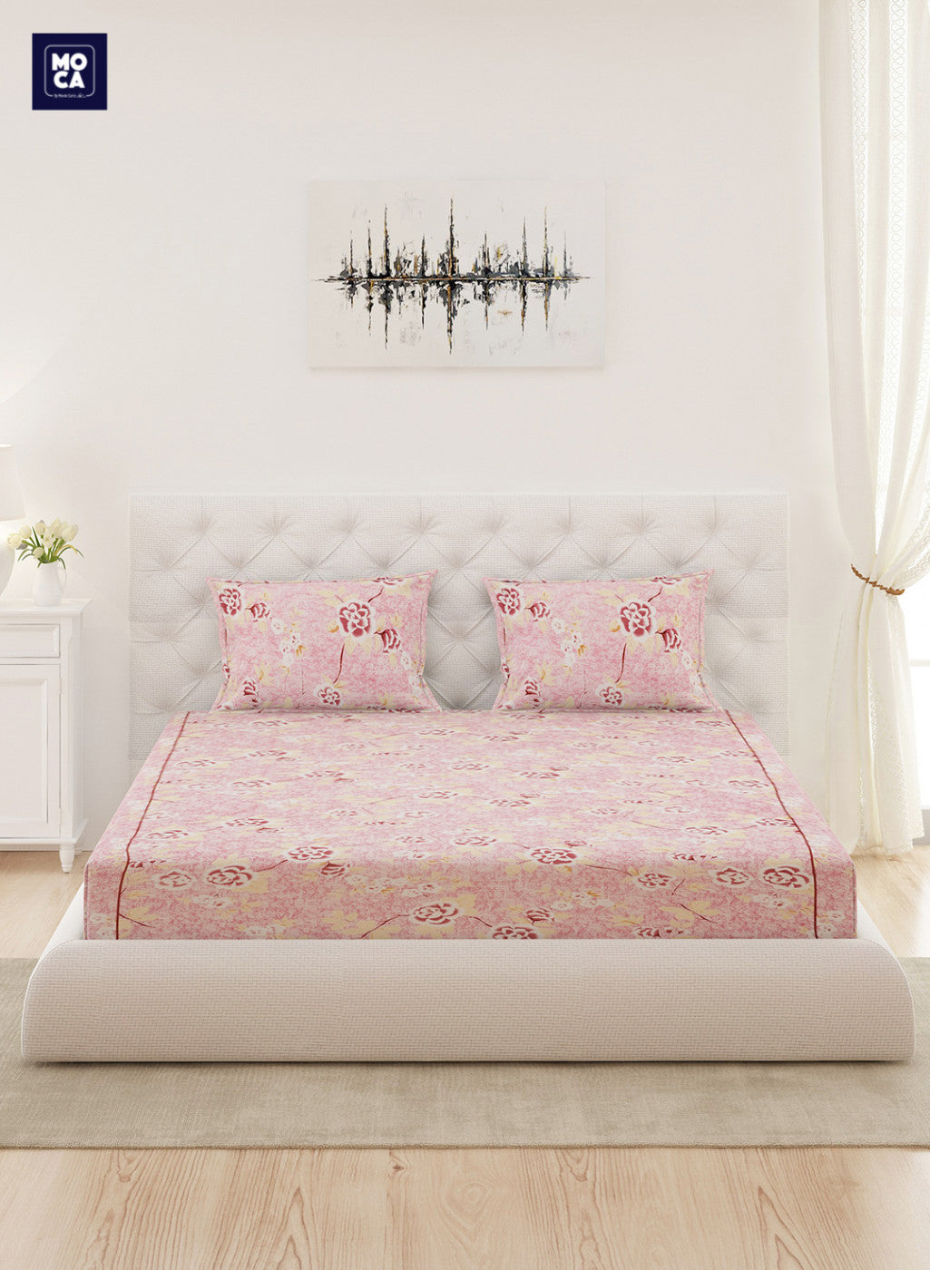 120 TC Cotton Double Bedsheet with 2 Pillow Covers