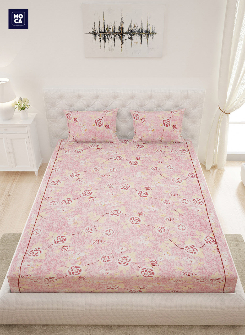 120 TC Cotton Double Bedsheet with 2 Pillow Covers