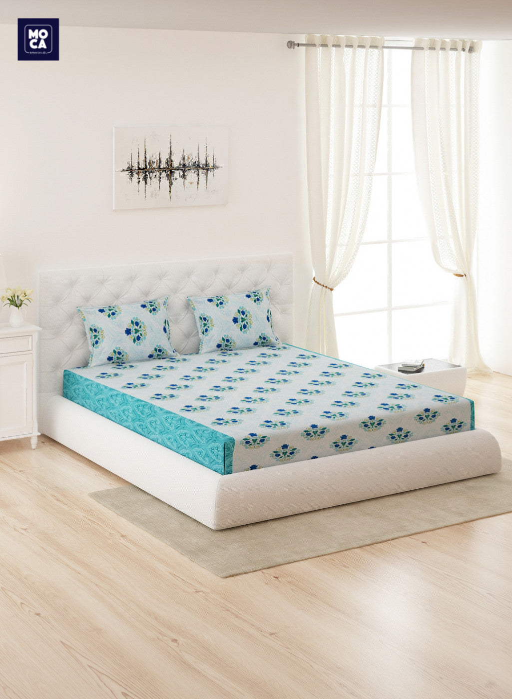 120 TC Cotton Double Bedsheet with 2 Pillow Covers