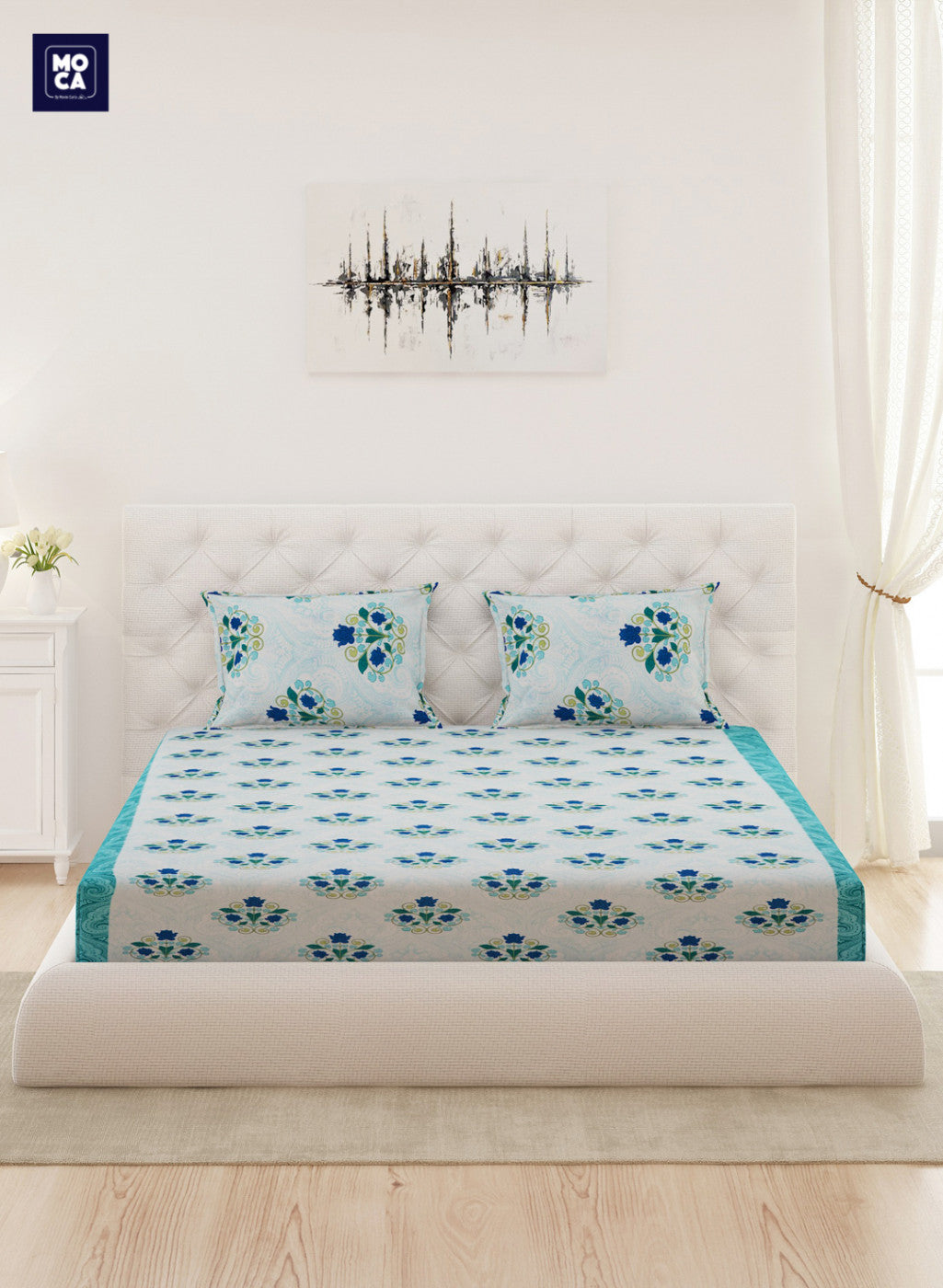 120 TC Cotton Double Bedsheet with 2 Pillow Covers