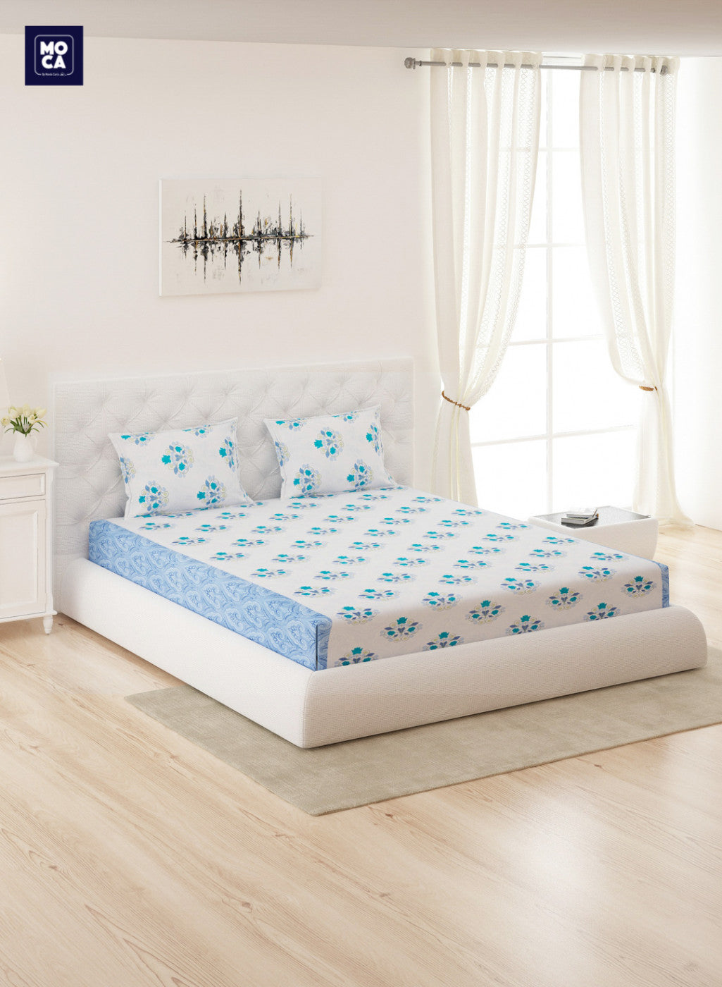 120 TC Cotton Double Bedsheet with 2 Pillow Covers