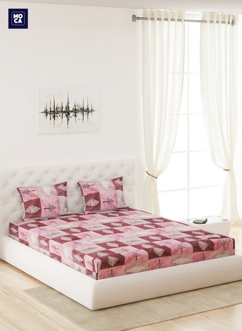 120 TC Cotton Double Bedsheet with 2 Pillow Covers