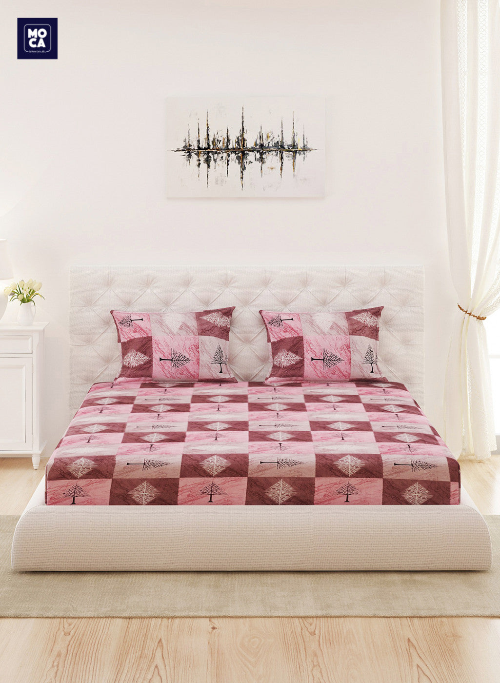 120 TC Cotton Double Bedsheet with 2 Pillow Covers