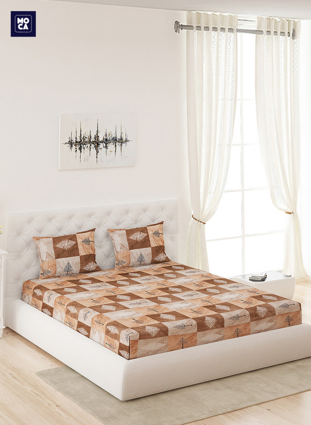 120 TC Cotton Double Bedsheet with 2 Pillow Covers