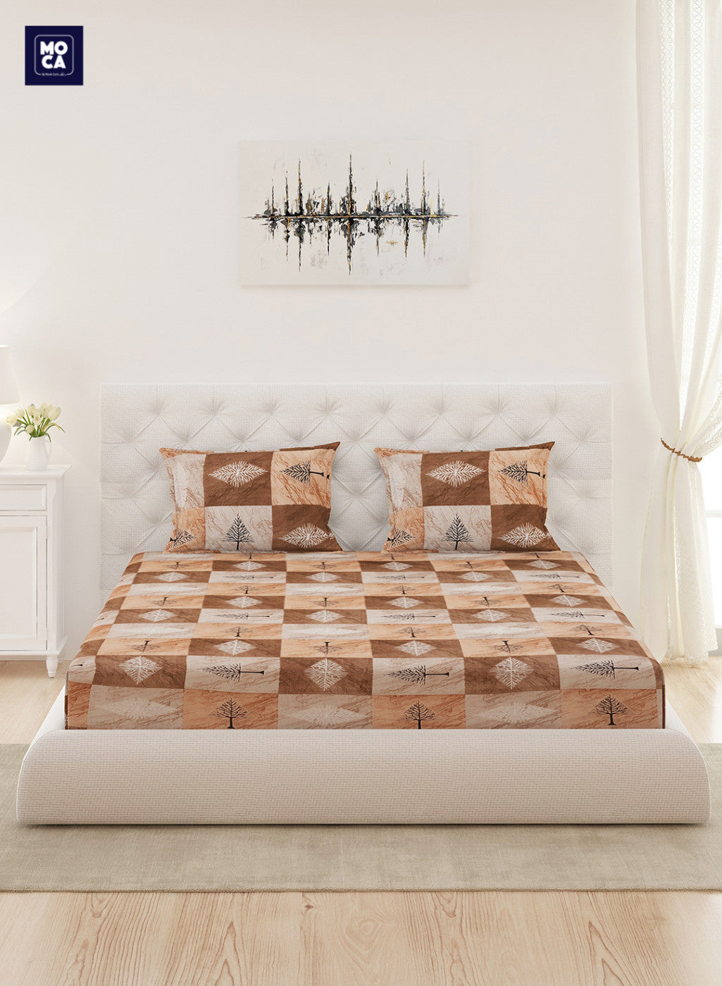 120 TC Cotton Double Bedsheet with 2 Pillow Covers