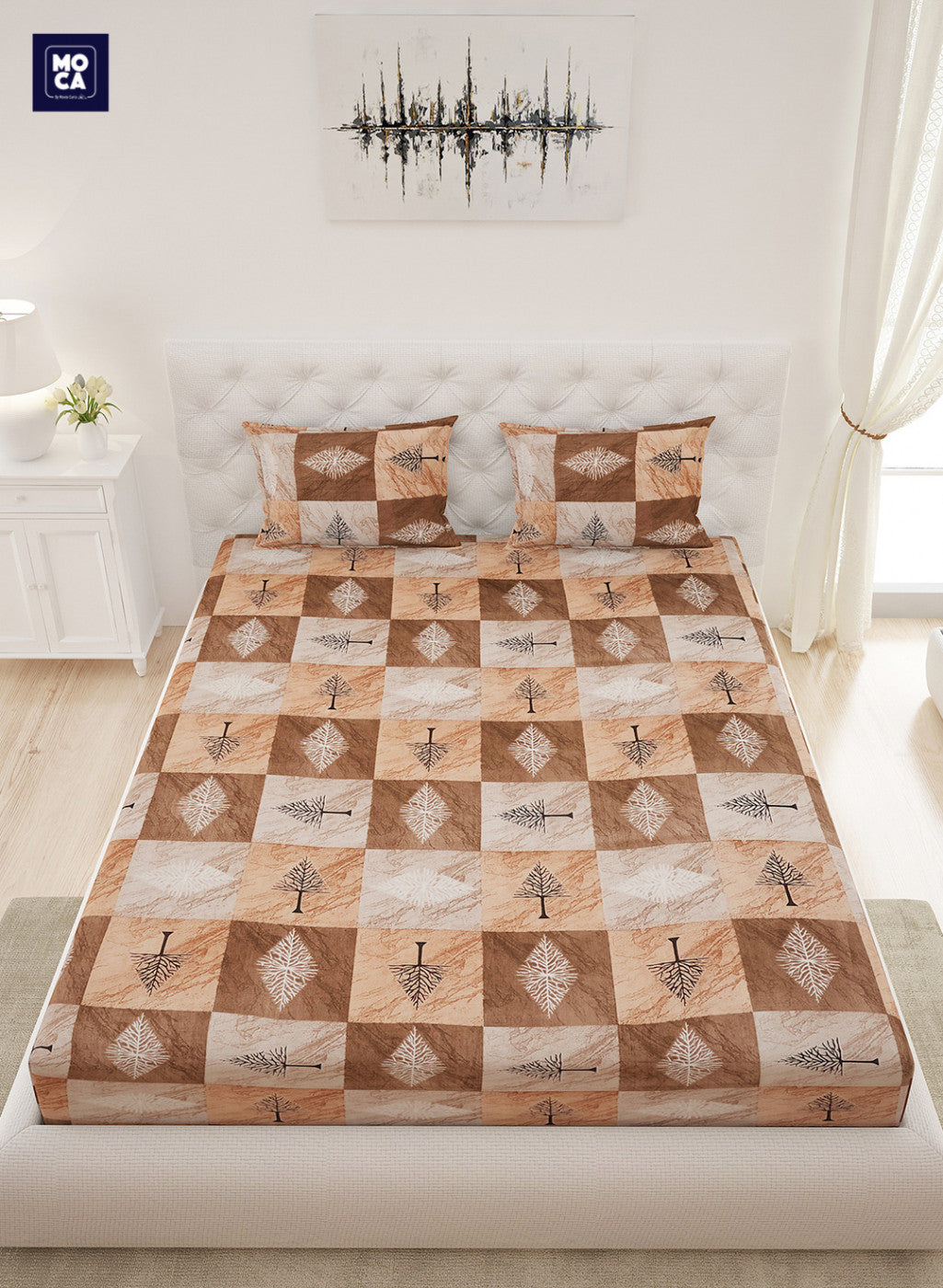 120 TC Cotton Double Bedsheet with 2 Pillow Covers