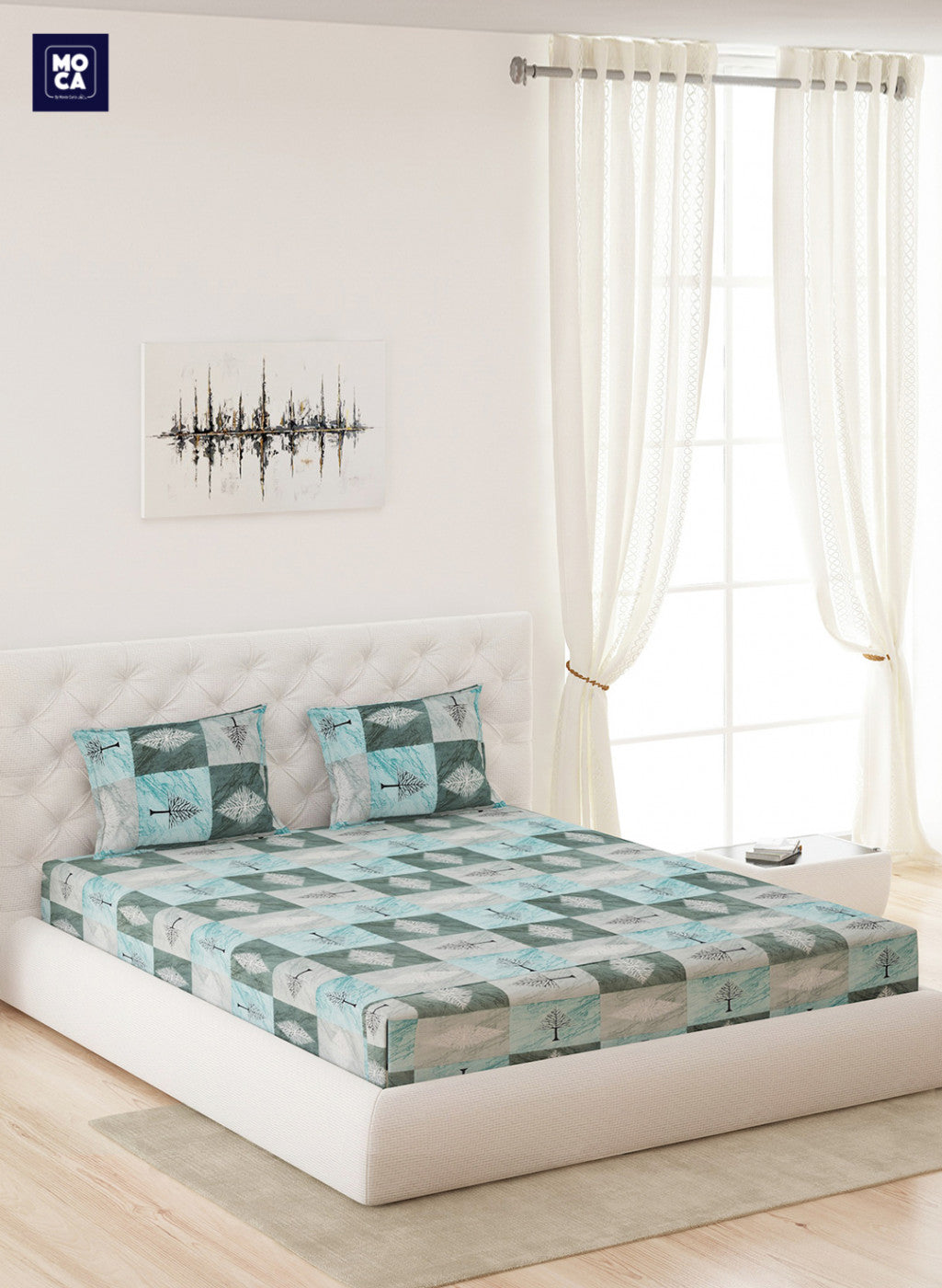 120 TC Cotton Double Bedsheet with 2 Pillow Covers