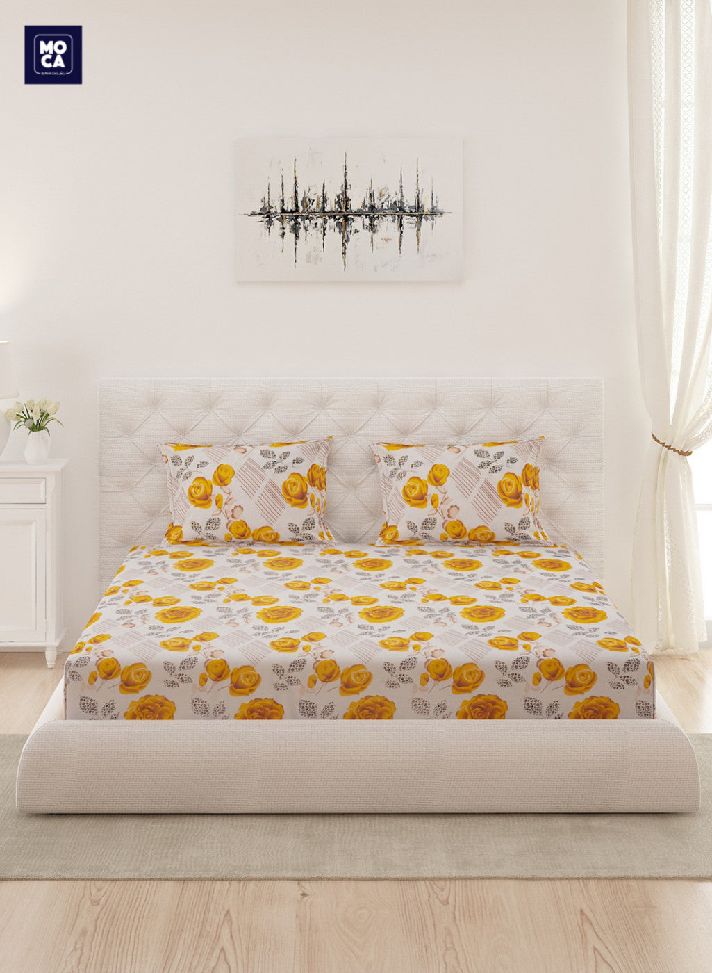 120 TC Cotton Double Bedsheet with 2 Pillow Covers