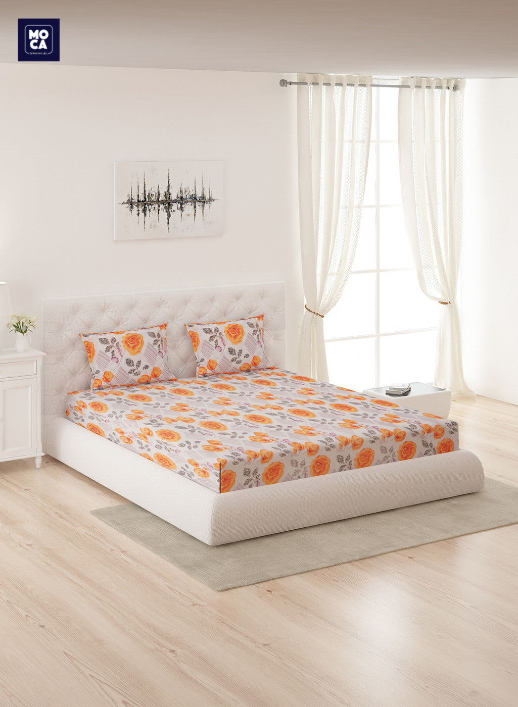 120 TC Cotton Double Bedsheet with 2 Pillow Covers