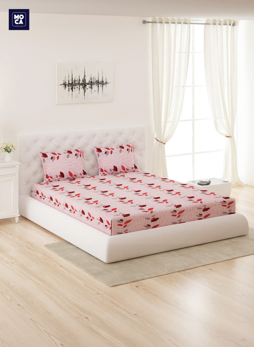 120 TC Cotton Double Bedsheet with 2 Pillow Covers